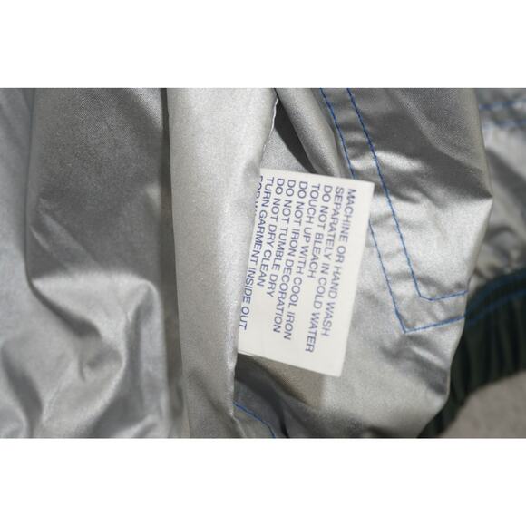 Vintage Reebok Green Windbreaker Track Jacket Mesh Lined Logo Tape Size 3 - Picture 6 of 7